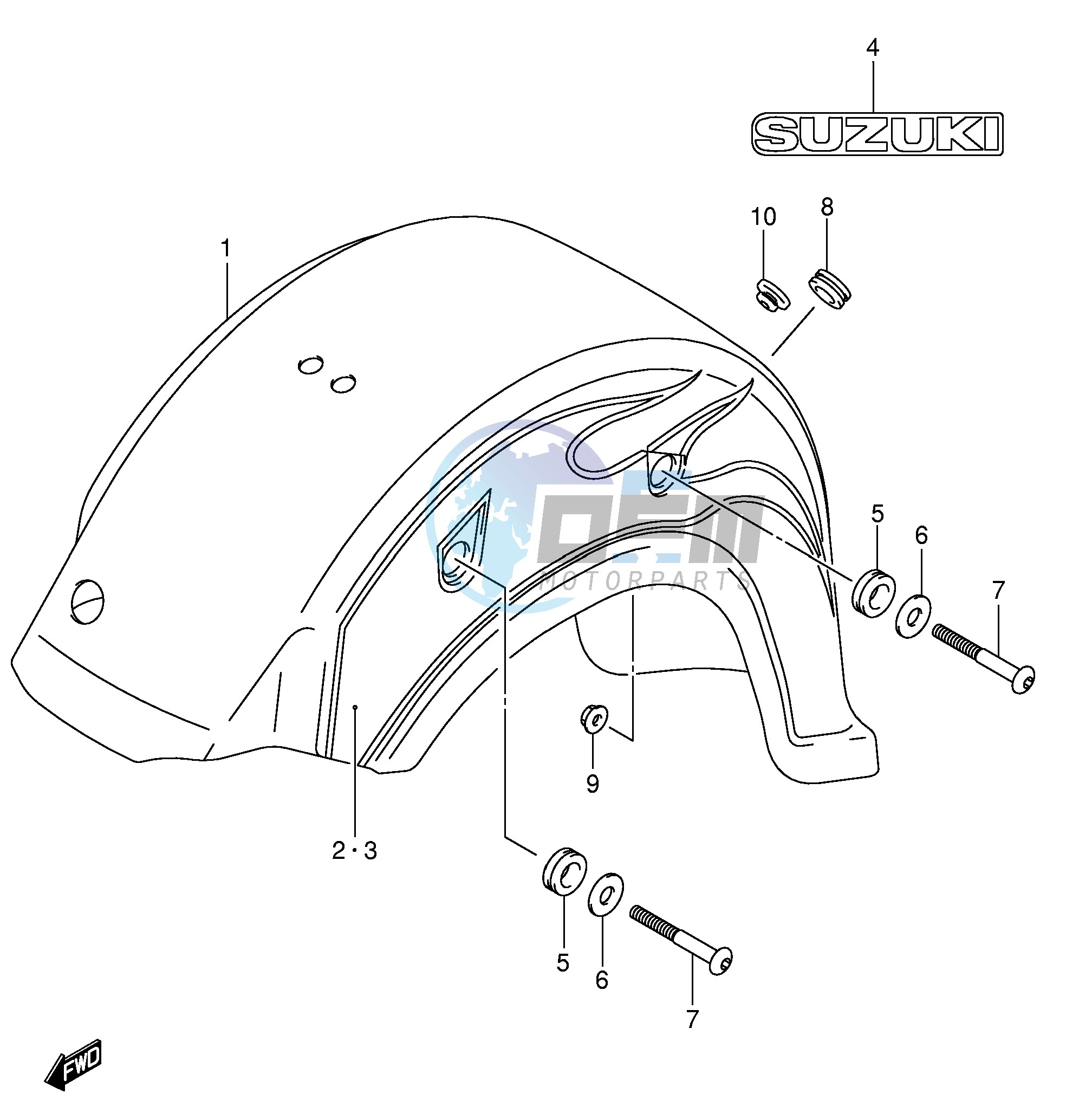 REAR FENDER (VL800ZK4 ZK5)