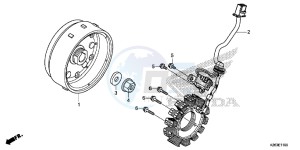 MSX125D MSX125 UK - (E) drawing GENERATOR/FLYWHEEL