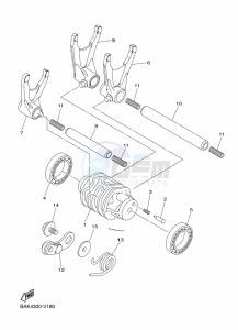 WR250F (BAK4) drawing SHIFT CAM & FORK