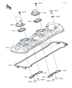 Z1000SX ZX1000LFF FR GB XX (EU ME A(FRICA) drawing Cylinder Head Cover