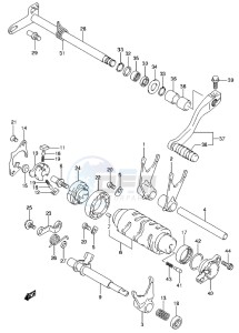 LT-Z400 drawing GEAR SHIFTING