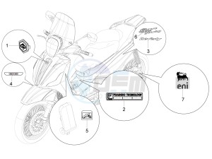 Beverly 350 4t 4v ie e3 Sport Touring drawing Plates - Emblems