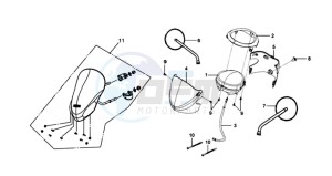 MIO 100 drawing DASHBOARD / MIRRORS / SPEEDOMETER COVER