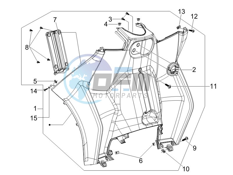 Front glove-box - Knee-guard panel