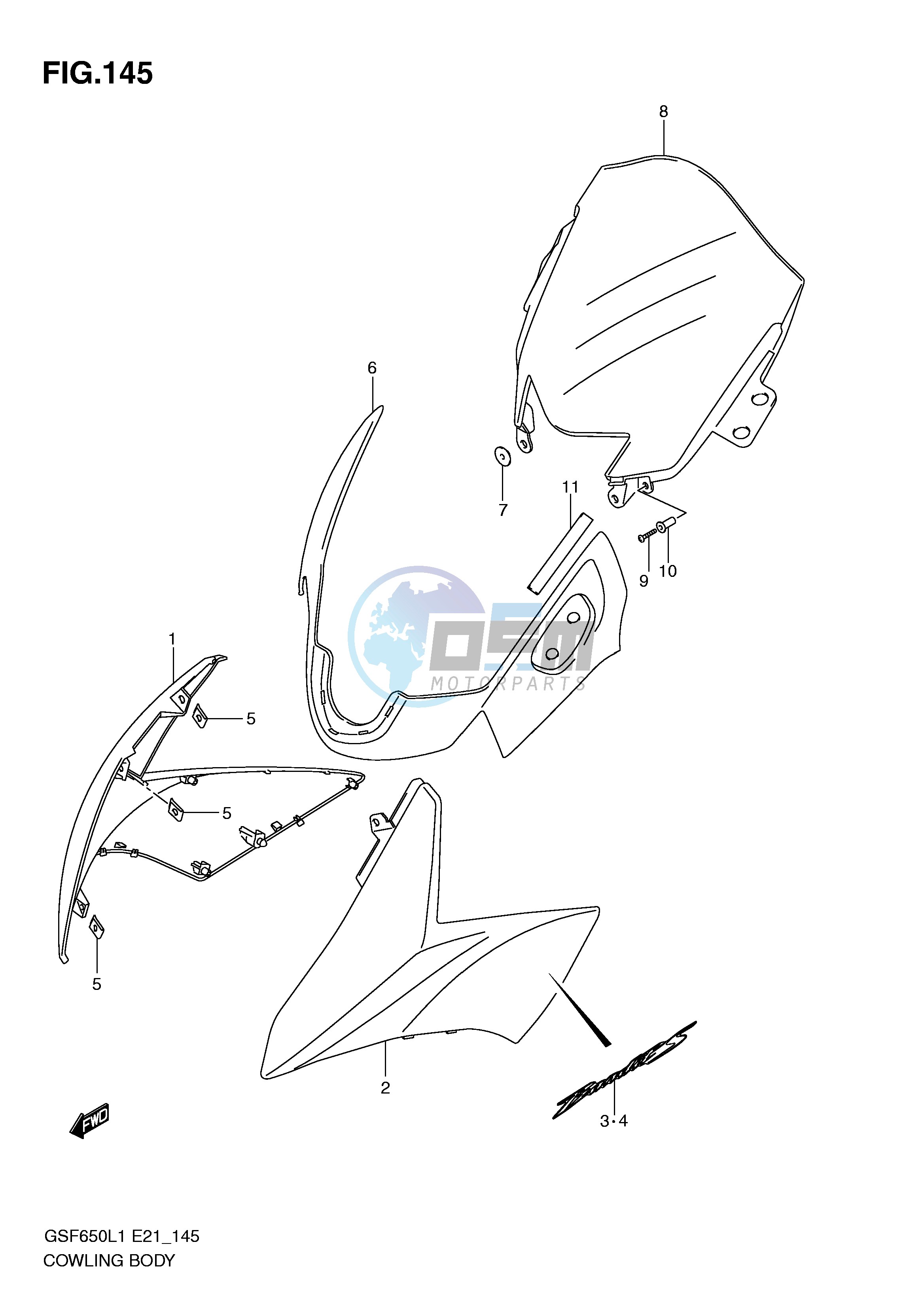 COWLING BODY (GSF650SAL1 E21)