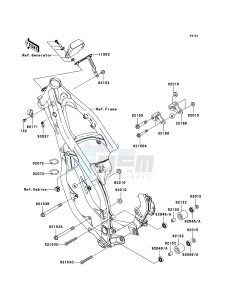 KX125 KX125M6F EU drawing Frame Fittings