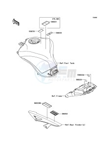 Z1000_ABS ZR1000ECF FR XX (EU ME A(FRICA) drawing Labels