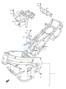 RGV250 (E24) drawing FRAME (MODEL N P R T)