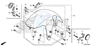 MSX125F MSX125 UK - (E) drawing FRONT FENDER