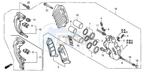 FJS600A 400 SILVER WING drawing FRONT BRAKE CALIPER