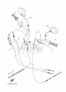 YB125 (2CSA) drawing STEERING HANDLE & CABLE