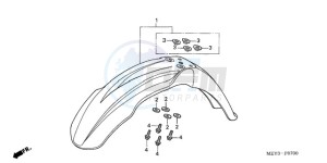 CRF450X9 U drawing FRONT FENDER