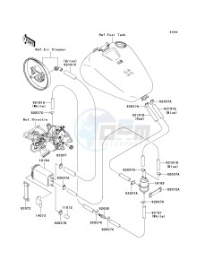 VN 1500 T [VULCAN 1500 CLASSIC] (6F) T6F drawing FUEL EVAPORATIVE SYSTEM-- CA- -