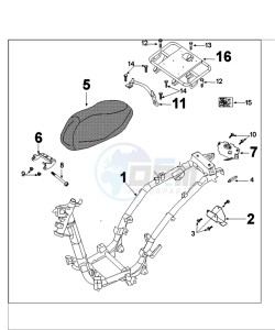 TWEET 125 C PRO drawing FRAME AND SADDLE