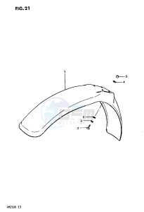 RM250 1999 drawing FRONT FENDER