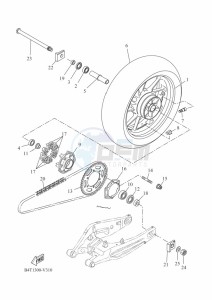 TRACER 7 MTT690 (B4T3) drawing REAR WHEEL