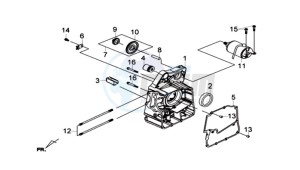 GTS 300i ABS drawing CRANKCASE RIGHT / START MOTOR