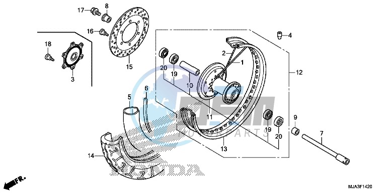 FRONT WHEEL (VT750C/C2S/CA/CS)