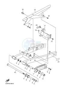 XJ6F 600 DIVERSION F (1CWV 1CWW) drawing REAR ARM