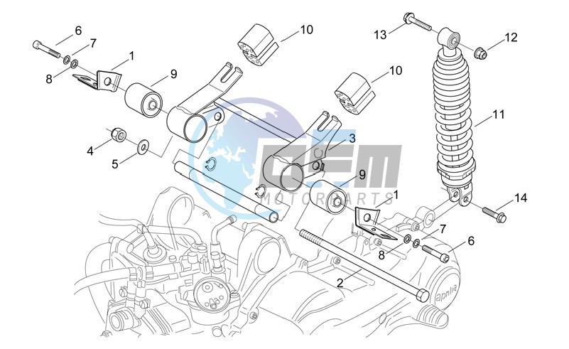 R.shock absorber-connect. Rod