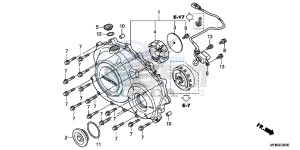 CB1000RE CB1000R E drawing RIGHT CRANKCASE COVER