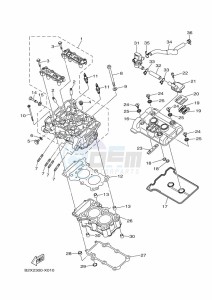 YZF320-A YZF-R3 (B2X2) drawing CYLINDER HEAD