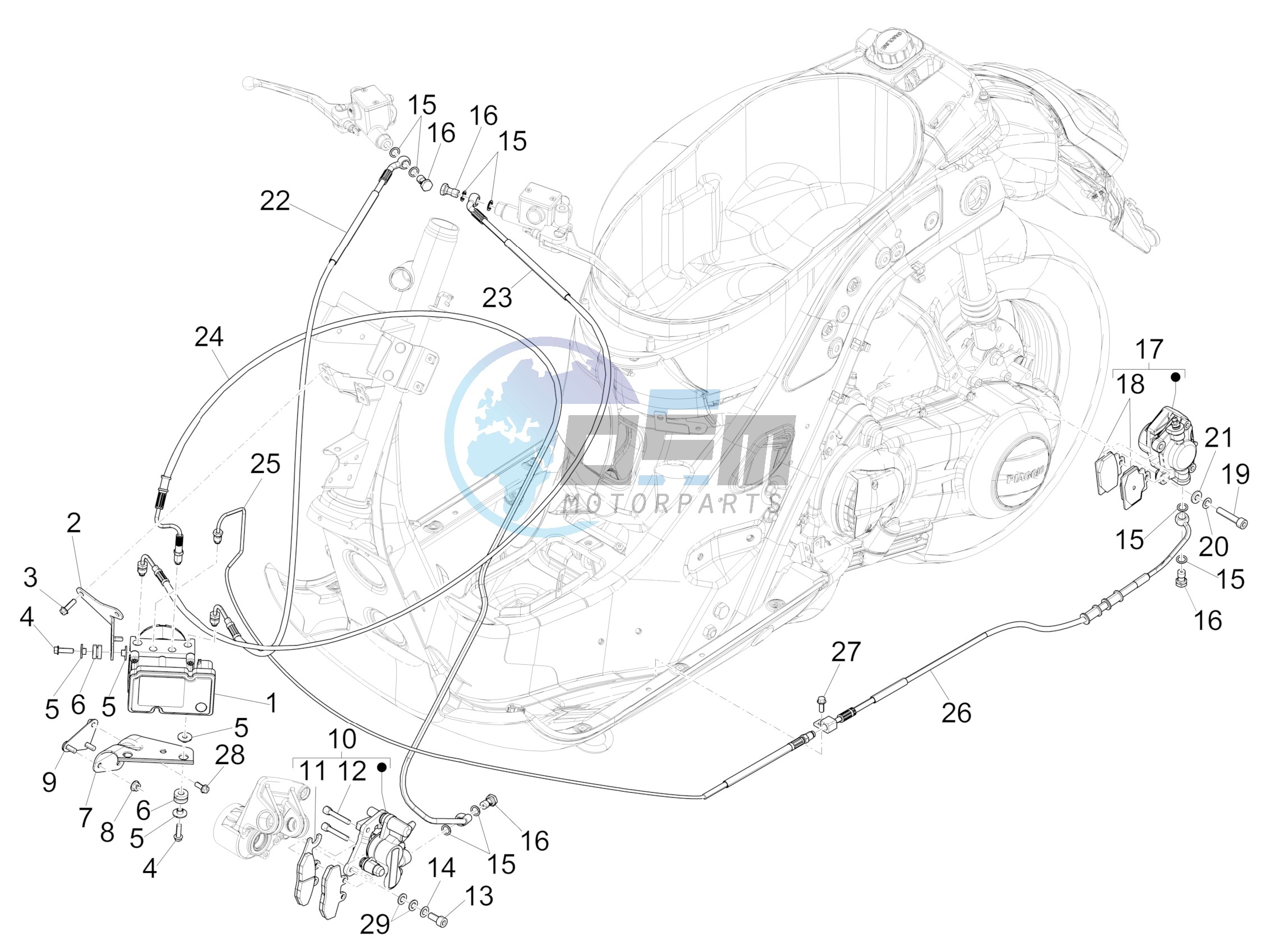 Brakes pipes - Calipers (ABS)