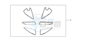 CBR600RR9 BR / MME SPC - (BR / MME SPC) drawing RACING STICKER WHITE BACKGROUND 'NUMBER PLATE STICKERS' WITH