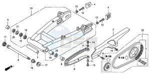 CB1300S CB1300SUPERBOLD'OR drawing SWINGARM/CHAIN CASE