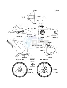 NINJA_ZX-10R ZX1000JDF FR XX (EU ME A(FRICA) drawing Decals(Green)