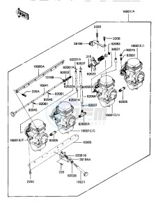 KZ 1000 K [LTD] (K1-K2) [LTD] drawing CARBURETOR ASSY