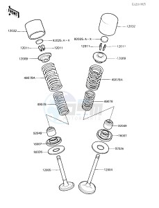 ZX 750 E [GPZ 750 TURBO] (E1-E2) [GPZ 750 TURBO] drawing VALVES