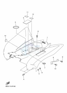 YFM90R (BD3F) drawing REAR FENDER