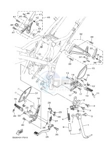 YZF-R3 YZF-R3A 321 R3 (B023 B024) drawing STAND & FOOTREST