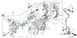 NC750XDE NC750XD Europe Direct - (ED) drawing FRONT BRAKE CALIPER