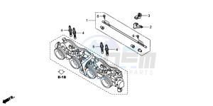 CB900F HORNET 900 drawing THROTTLE BODY (COMPONENT PARTS)