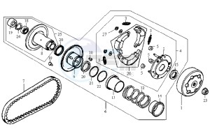 JET SPORT X R 25KMH 50 drawing CLUTCH / V-SNAAR