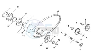 Scarabeo 50 2t (eng. Minarelli) drawing Variator - Transmission final drive