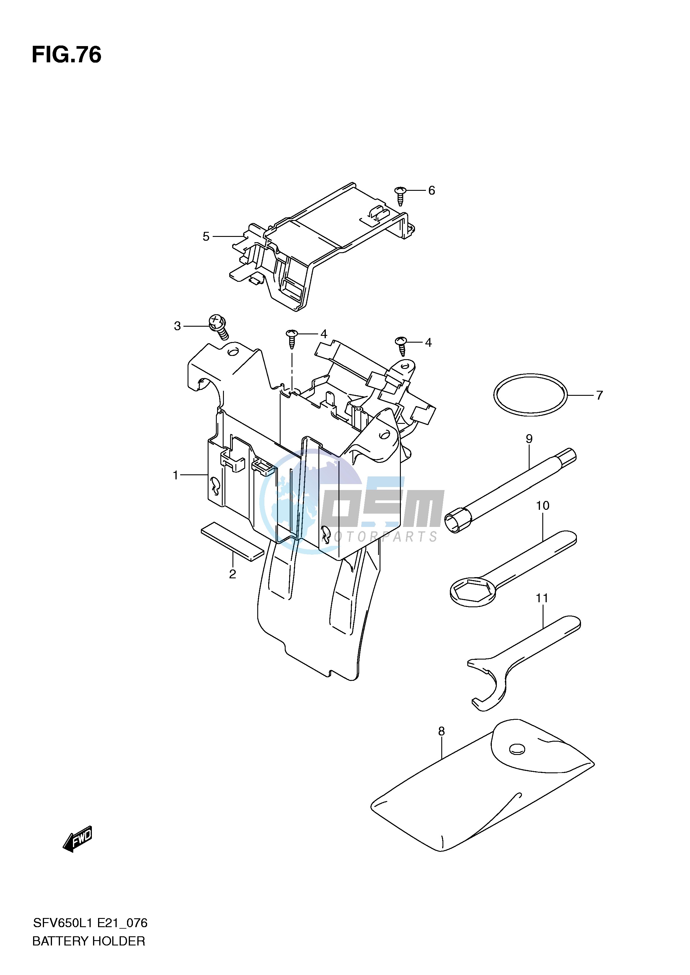 BATTERY HOLDER (SFV650L1 E21)