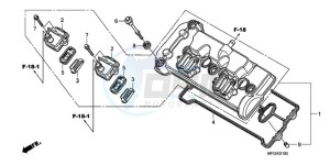 CB600FA3A France - (F / ABS CMF ST 25K) drawing CYLINDER HEAD COVER