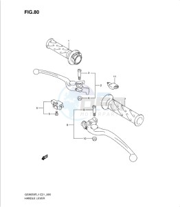 GSXF650 drawing HANDLE LEVER (GSX650FUL1 E24)