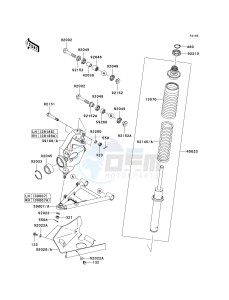 KVF 700 A [PRAIRIE 700 4X4] (A1-A2) [PRAIRIE 700 4X4] drawing SUSPENSION