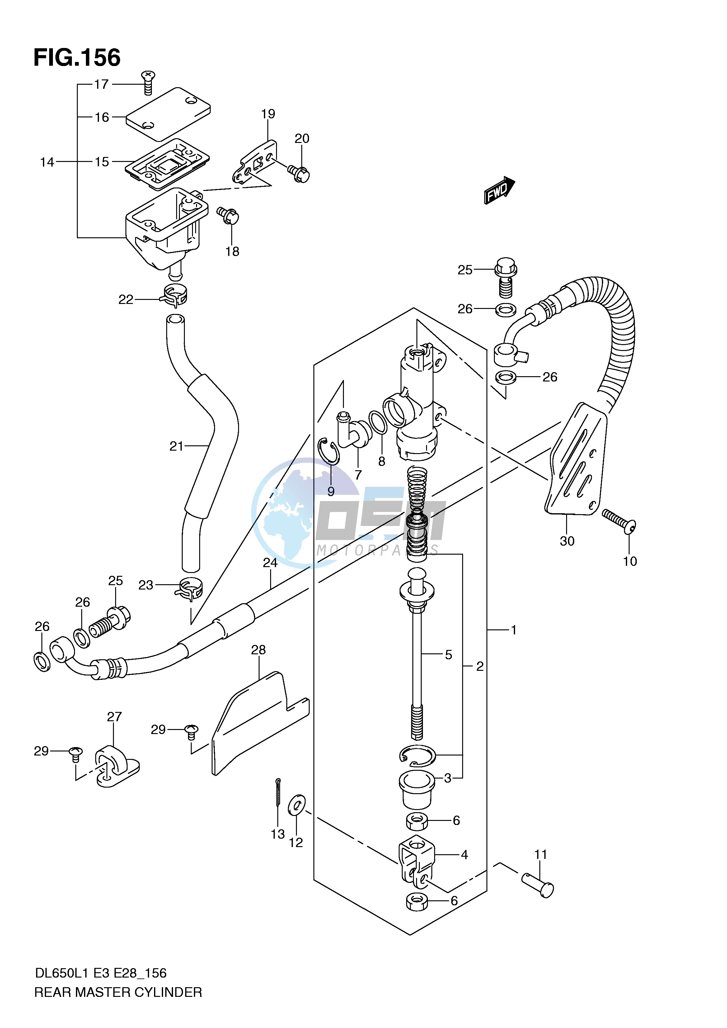 REAR MASTER CYLINDER (DL650L1 E33)