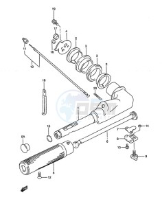 DT 4 drawing Tiller Handle (1993 to 1998)