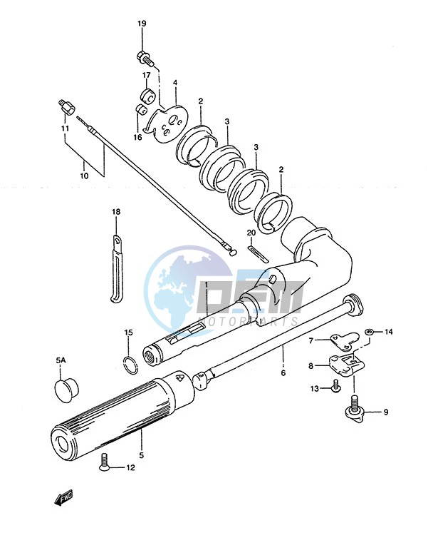 Tiller Handle (1993 to 1998)