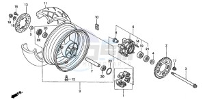 CB900F 919 drawing REAR WHEEL