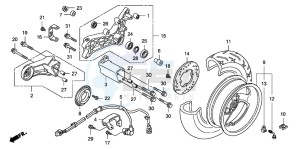 FJS400D SILVER WING drawing REAR WHEEL