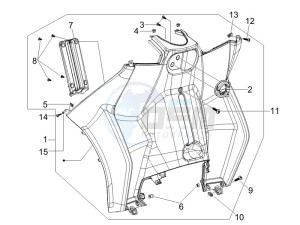 MP3 400 ie drawing Front glove-box - Knee-guard panel