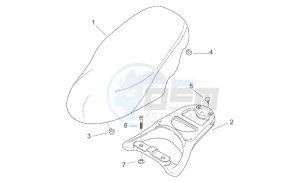 Scarabeo 100 (eng. Minarelli) drawing Seat - Carrier