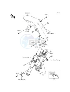 NINJA_250SL_ABS BX250BFS XX (EU ME A(FRICA) drawing Front Fender(s)